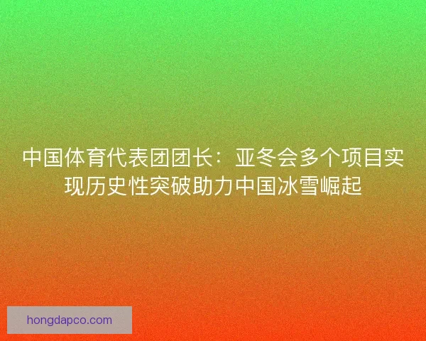 中国体育代表团团长:亚冬会多个项目实现历史性突破助力中国冰雪崛起 中国体育代表团团长:亚冬会多个项目实现历史性突破助力中国冰雪崛起
